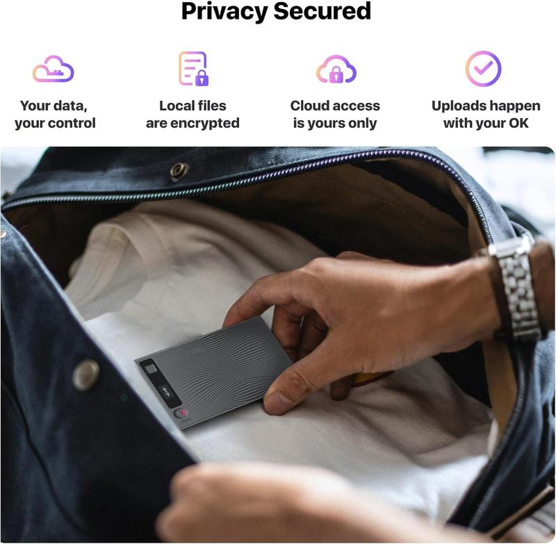 Mobvoi TicNote AI Voice Recorder 64GB Memory Note Recorder w/Case App Control 100+Languages Transcribe Summarize with AI Shadow Digital Audio Recorder for Phone Calls Lectures Meetings Interviews Magnetic Recording