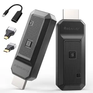 Wireless HDMI Transmitter and Receiver, 165Ft Plug & Play Wireless HDMI, 4K Decode 1080P Output, 2.4G/5G Portable HDMI Extender for TV/Projector/PC/Conference