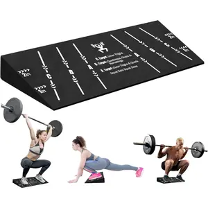 Squat Wedge Block One Piece: Heel Elevated Slant Board for Squats Weightliting Home Gym Squat Wedge upgraded  pilates  board