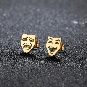 1Pair Funny Mask Stud Earrings For Men, Couple Earrings, Party Jewelry Gifts(Sheet)