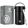 TSAKBAM Stainless Steel Insulated Lunch Box - 29/35 Oz Wide Mouth Leakproof BPA-Free Portable Thermos with Lid, Foldable Silicone Spoon for Adults, Cold Lunch Kitchenware