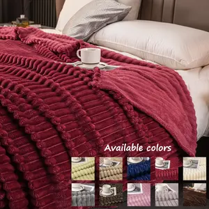 Ultra Soft Solid Microfiber Throw Blanket with Classic Stripe Pattern for Cozy Comfort & Enhanced Durability for Stress & Anxiety Swaddle the Pet, Soft Warm Blanket