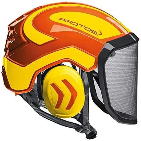 Protos Integral Arborist Helmet - Orange & Neon Yellow