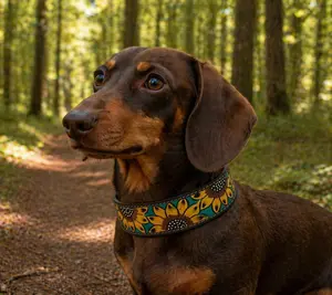 Leather Dog Collar Full grain Leather Handmade Tooled Carved 1.5" wide