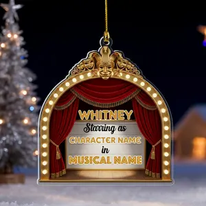 Personalized Theater Stage Christmas Ornament, Custom Actor Actress Keepsake, Musical Drama Holiday Xmas Decor Gift for Performer