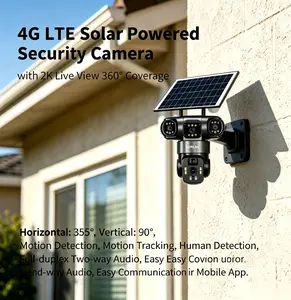 KEPEAK 4G Solar Security Camera  2K Triple Lens 360° PTZ  Outdoor IP65 Waterproof  Night Vision & Two-Way Audio