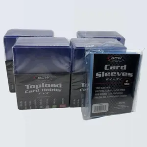 BCW 3X4 35pt Standard Toploaders 4 Packs of 25 (100) with BCW Soft Sleeves Pack Card Hobby Box