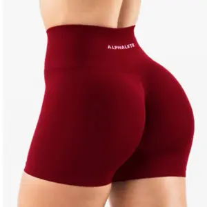 Alphalete Scrunch Shorts for Women - Red Bottoms for Womenswear with Scrunch Design