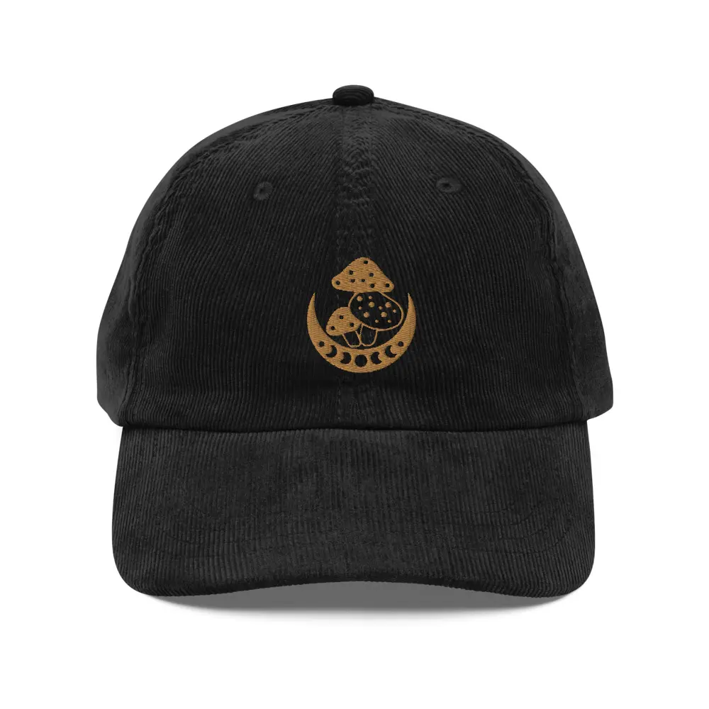 Embroidered Mushroom Hat, Magic Mushroom Gift, Vintage Toadstool Corduroy Cap, Amanita Fungi Dad Hat, Vintage Shroom Forager Baseball Cap