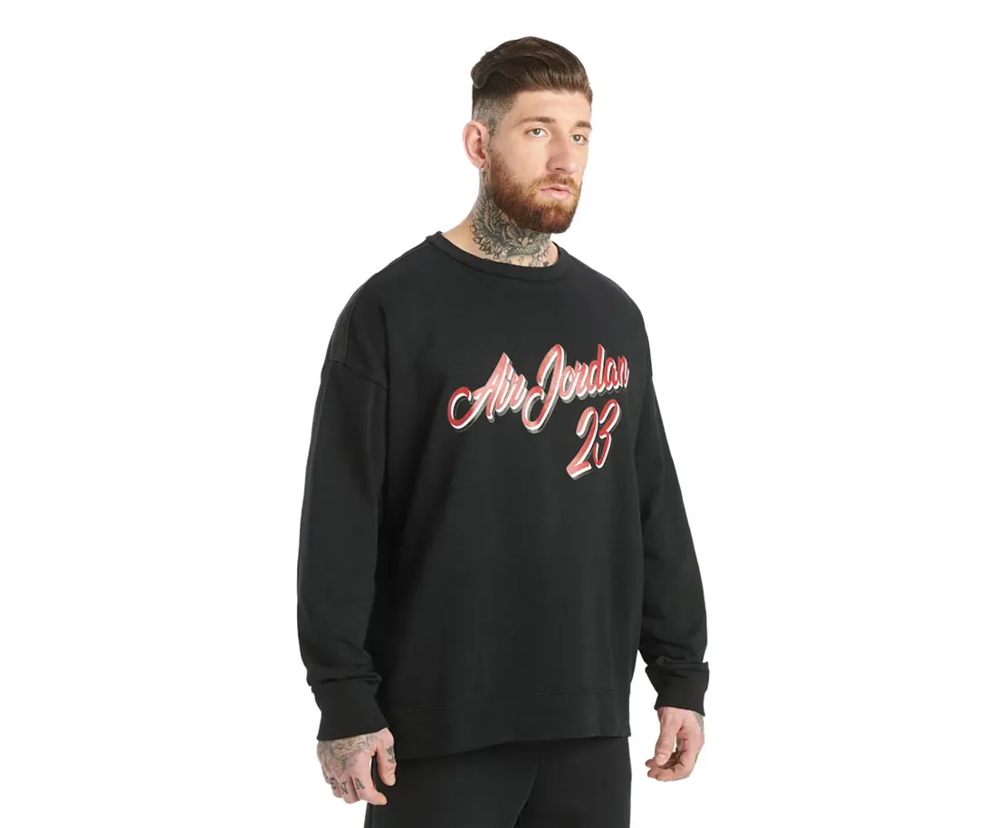 Women's Jordan Remastered Hoodie, Longsleeves Round Neck L-Size Letter-Print Active Sweatshirt
