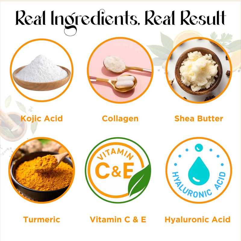 Junoone Kojic Acid Soap + African Net (2 Bars – Turmeric Formula) Dark Spot Remover & Scar Treatment – Enriched with Vitamin C, Hyaluronic Acid, Retinol & Shea Butter for Radiant, Even-Toned Skin (Citrus Scent)