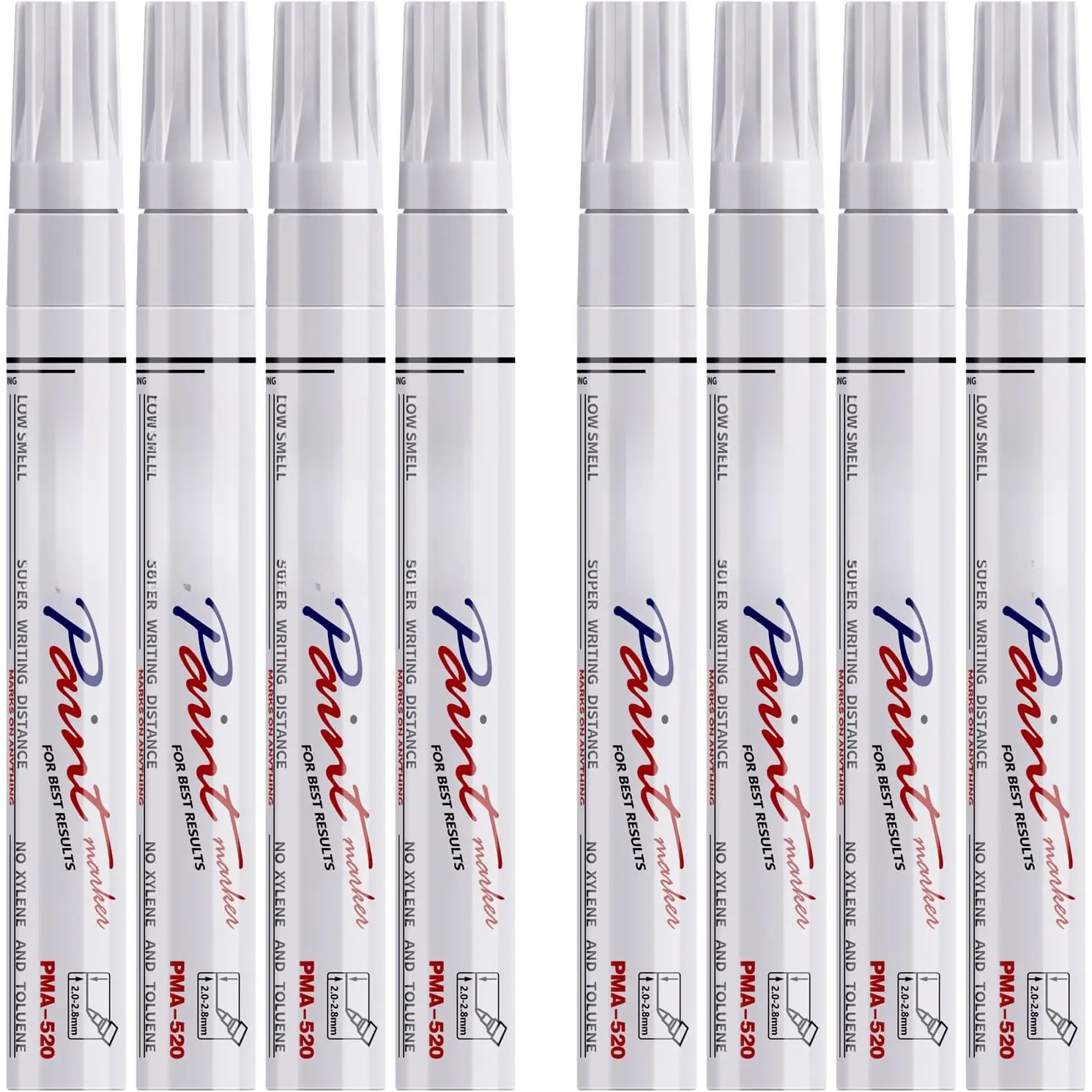 Pens  Markers - White Permanent Markers 8 Pack, Oil Based  Quick Dry Medium Tip Marker Pen for Metal, , Fabric, Plastic, Rock, Stone, Mugs, Canvas, Glass, Art Craft
