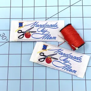 Handmade by Mom Woven Labels for Knitting, Sewing, Quilting, and Crocheting