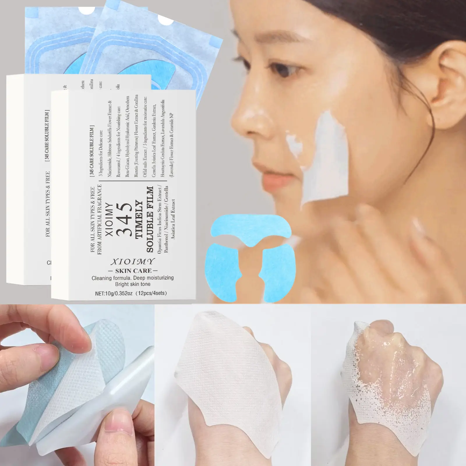 24pcs Niacinamide & Panthenol Face Mask, Alcoholic Formula, Moisturizing, Hydrate, Hydrating & Brightening, Suitable All Skin Types, Single Pack