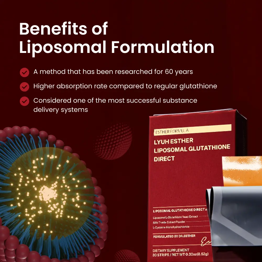 ESTHER FORMULA Liposomal Glutathione Direct (284mg*30strips) Glutathione Strips, Korean Beauty Supplement Made in USA for antioxidant, Skin Tone Care, K-Beauty, Inner Beauty Healthcare Fitness - TikTok Shop ESTHER FORMULA Liposomal Glutathione Direct (284mg*30strips) Glutathione Strips, Korean Beauty Supplement Made in USA for antioxidant, Skin Tone Care, K-Beauty, Inner Beauty Healthcare Fitness - TikTok Shop