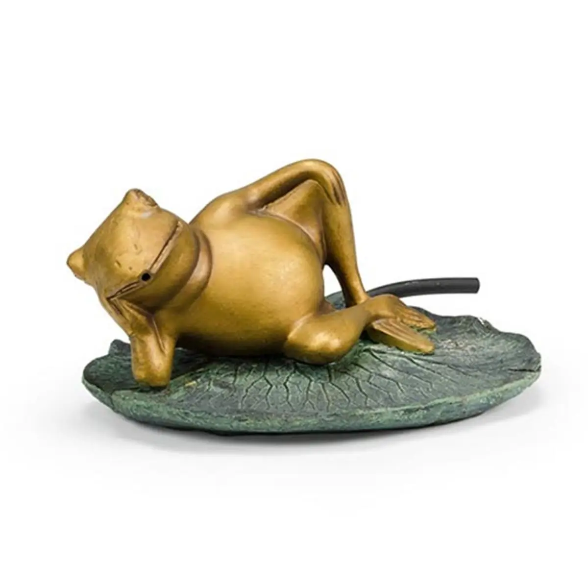 212 MAIN Poly-Resin Lazy Frog On Lily Pad Fountain, Garden Decor Water Feature That Spits Water for Home Improvement & Garden Supplies, Outdoor, Water Spit