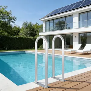 Garvee Rust-Proof U-Shaped Aluminum Pool Boarding Handrail – Safe Grab Bar with Base Plate for Indoor/Outdoor Pools, Docks, Spas, Decks – Easy Installation, Includes All Accessories – Durable & Slip-Resistant – Stay Safe in Style