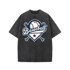 Vintage Style Baseball Graphic T-Shirt for Men Soft Crew Neck Tee with Faded Look Showcasing Crossed Bats and Classic Baseball Design Ideal for Sports Fans and Casual Outfits Regular Fit and Flared Hem