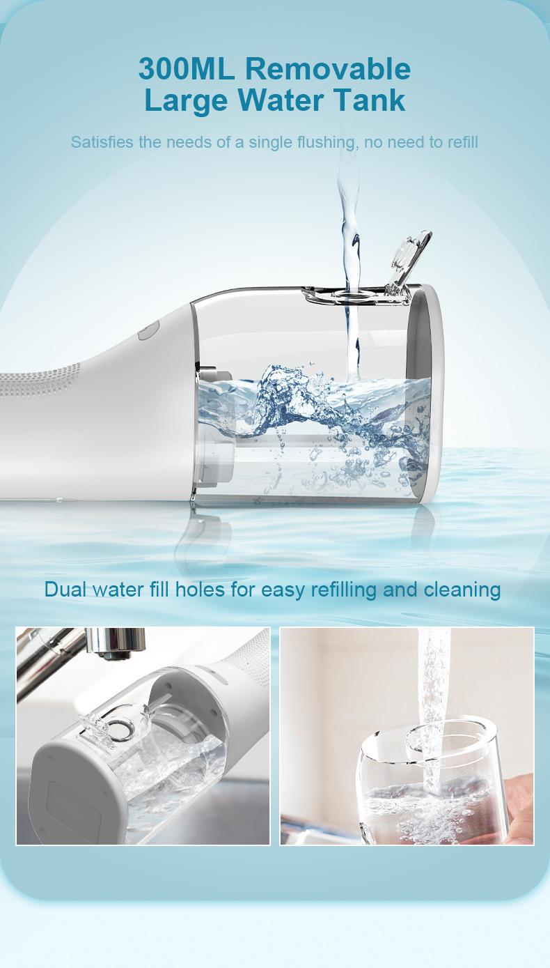 Portable Rechargeable Water Flosser 300ml Rechargeable Travel Water Flosser Featuring 4 Cleaning Modes  Suitable for Braces and Sensitive Teeth—Ideal for Home and Travel | Fast USB Charging