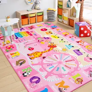 ABC Educational Kids Play Rug, Non-Slip Carpet for Playroom Nursery Bedroom Children Classroom