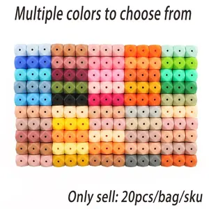 14mm Silicone Cube Beads, Square Beads, 20pcs/set Colorful 6-sided Beads, DIY Mix Beads, Bead Assortment for DIY Handmade Pen, Keychain Pendant