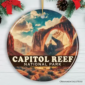 Capitol Reef National Park Ornament, Utah Natural Stone Arch Desert View Christmas Keepsake and Travel Souvenir