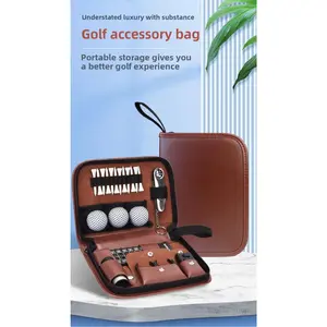 Includes shipping cost: Golf tool bag, golf accessories bag—easy to carry, multifunctional, leather bag with large-capacity storage
