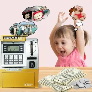 ATM machine children's toy, capable of making sounds and storing with a password,Puzzle toys, financial games,Money toys,Cultivate the concept of financial management,A fun educational toy.