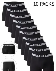 10-Pack Men'S Boxer Briefs | Casual, Breathable, Comfortable, Slight Stretch, Solid Color, Sports Shorts