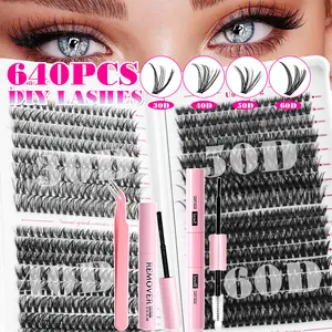 DIY Eyelash Extension Kit, Large Capacity, Multiple Styles, Professional and Beginner Friendly, Easy Home Use, Full Set Lashes Starter Kit, DIY Eyelashes Kit