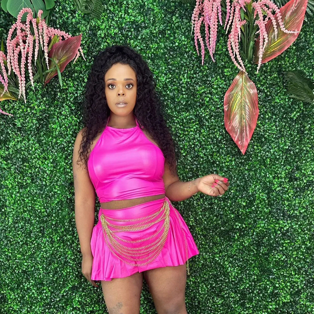 Fuchsia Pink + size Skater Skirt set