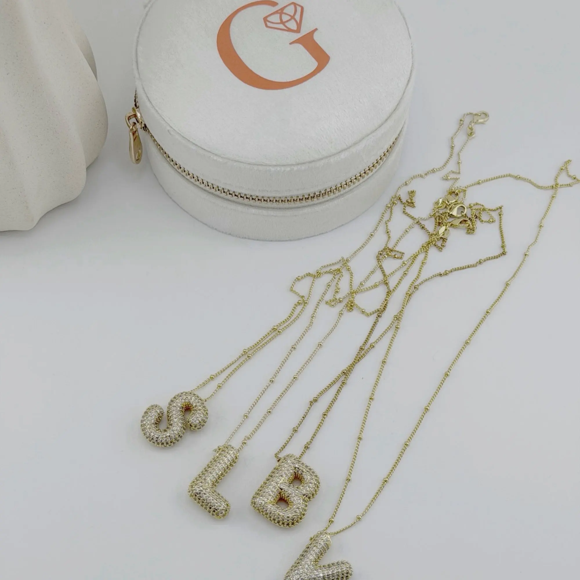 Initial Necklace 18K Waterproof