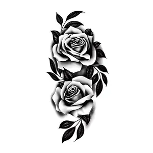 Flower Pattern Temporary Tattoo Sticker, 1 Count Realistic Waterproof Long Lasting Fake Tattoo Sticker, Body Art Sticker for Women & Men