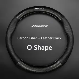 Carbon Fiber Car Steering Wheel Cover, Breathable Anti Slip, Compatible with Honda Mugen Power Civic Accords Crv Hrv Jazz Cbr Vtec Vfr