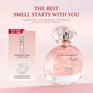 YCZ Golden Sands Perfume Gift Set - 3-Piece Floral Oriental Fragrance with 50ml & 15ml Perfumes, Camellia Diffuser Stone, Elegant Gift Box for gift box, perfect for lover, girlfriend & mother.