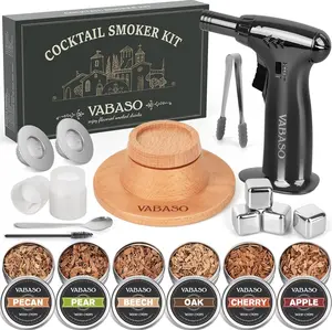 Whiskey Smoker Kit with Torch - 6 Flavors Wood Chips, Old Fashioned Cocktail Drink Smoker Kit, Birthday Bourbon Father Day Gifts for Adults Men, Dad, Husband, Whiskey Lover(No Butane)