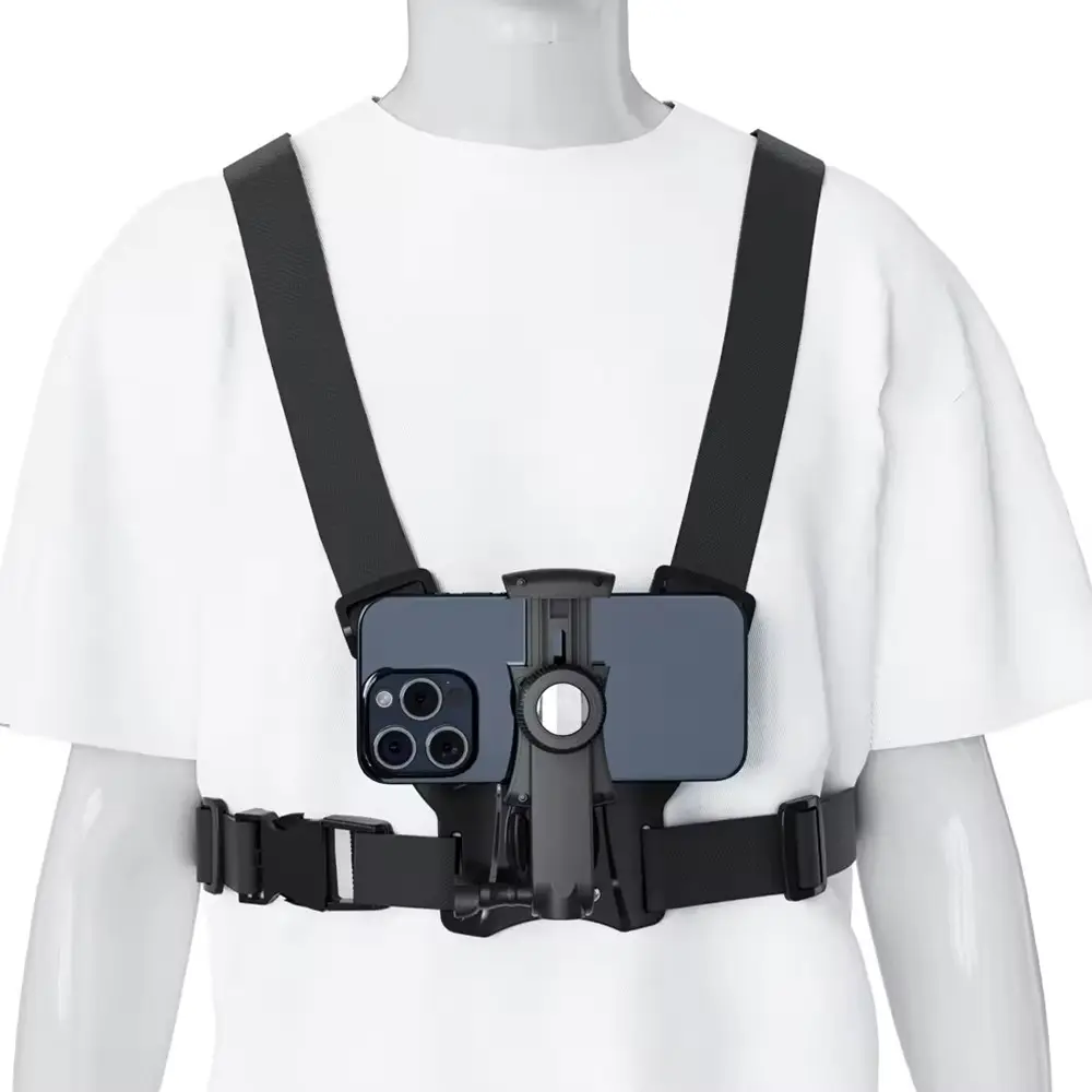 Phone Chest Strap Holder Stand, Compatible with iPhone Samsung Google Gopro Action Camera, Sports Camera Pov Mount, Xd-1 Model