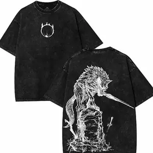 Retro Limited Dark Souls Great Gray Wolf Sif T-Shirt Dark Souls 2025 Gaming Apparel, Gamer T-Shirt, Video Game Clothes graphic tee Fabric men MSL