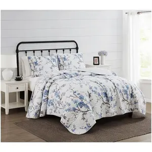 Cannon Kasumi Floral King 3 Piece Quilt Set