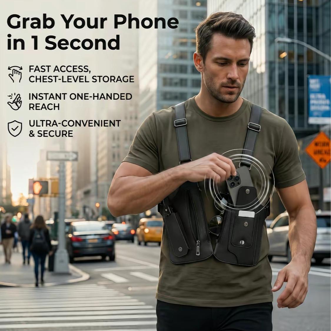 Men's Leather Underarm Bag, VintageAnti-Theft Shoulder Holster with Adjustable Strap for Outdoor Cycling & Travel, Gifts for Him, Leather Bags handbag