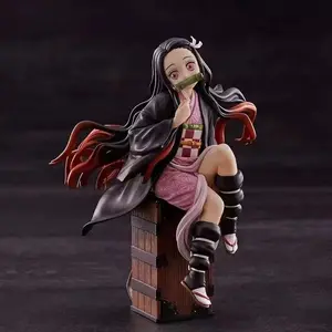 15cm Demon Slayer Kamado Nezuko Sitting Model Toy PVC Figure Toy Collection Box Decoration Desktop Collection Decoration Gift