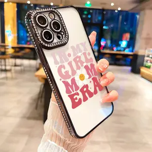 Mama Era luxury rhinestone decor phone case for iPhone 17 17Air 17Pro 17Promax 16 15 14 13 12 11 plus pro Max shockproof camera protector cover