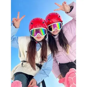 Children's Snow Mountaineering Ski Goggles Anti-Fog Windproof Riding for Winter Sports with Rainbow Lenses