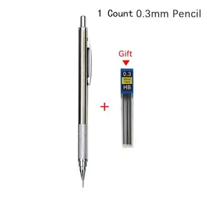2pcs Automatic Pencil & Lead Core Set, Metal Pencil For Writing Drawing, Students Stationery For Home School And Office, Mechanical Pencils Set