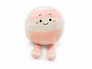 Large Pink and White Plush Volleyball