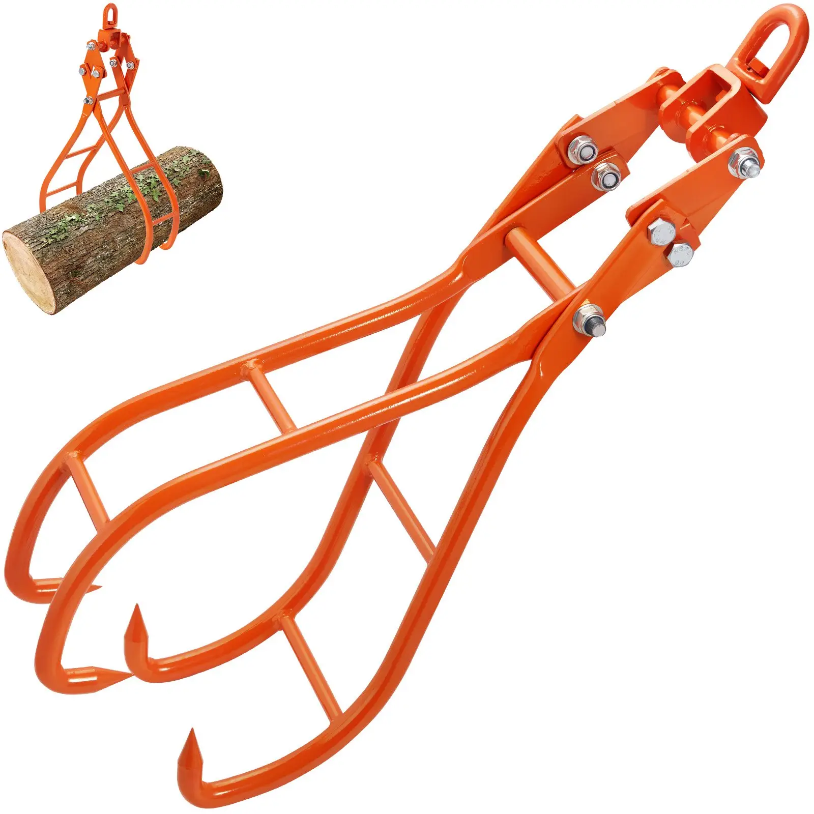 VEVOR Timber Claw Hook, 36 inch 4 Claw Log Grapple for Logging Tongs, Swivel Steel Log Lifting Tongs, Eagle Claws Design with 3307 lbs/1500 kg Loading