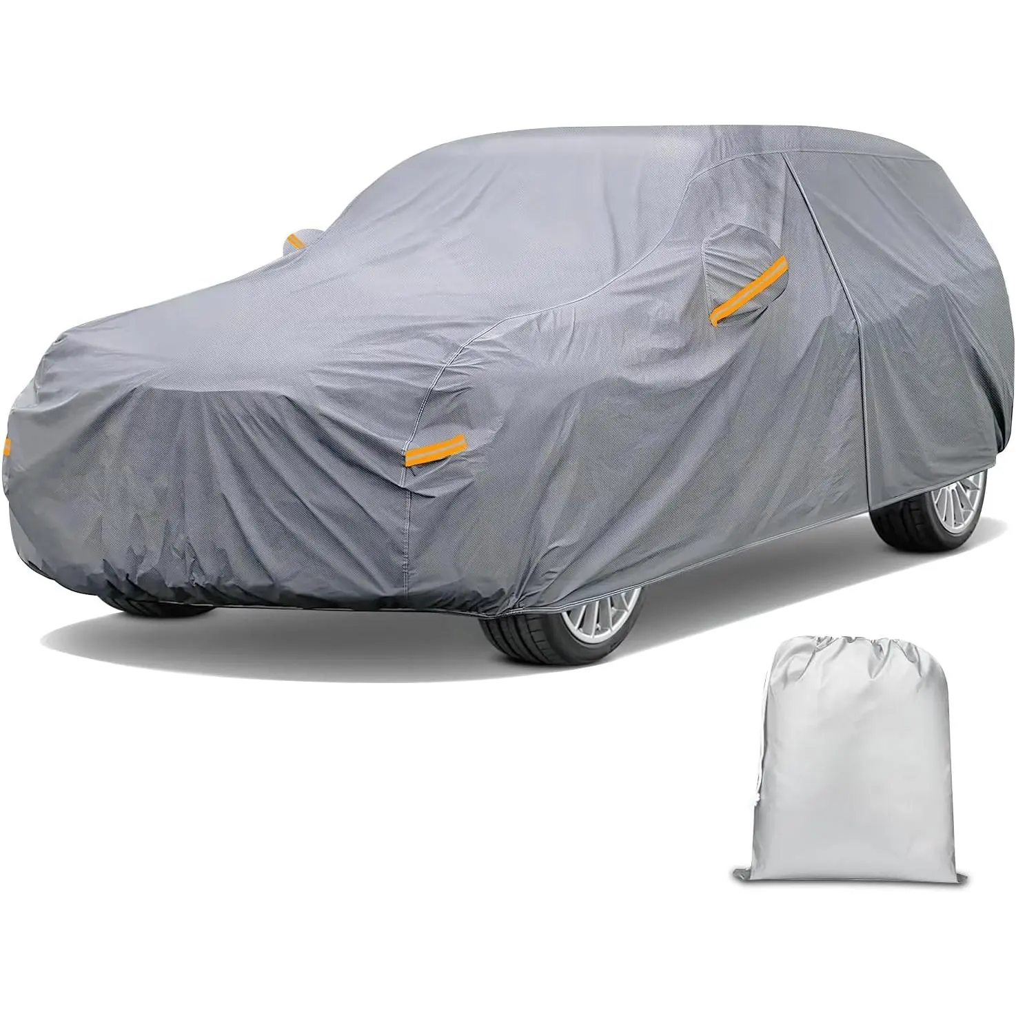 Nilight Heavy-Duty Waterproof SUV Car Cover - Dustproof, Striped, All-Purpose Cover with Zipper, Cotton Layer, Extra-Thick, Double Needle Stitch, Universal Fit for Max 181" Length SUVs, Outdoor Rain & Sun Protection, Includes Storage Bag, Dustproof Cover,