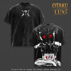 Otaku Lux Gon Freecss Adult Monster Form Hunter x Hunter Vintage Washed T-Shirt High Impact Anime Graphic Tee Manga Dark Streetwear Aesthetic Oversized Cotton Unisex Top Anime Merch HxH Fans Gift