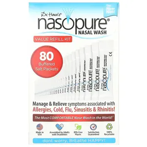 Nasopure Nasal Wash, Value Refill Kit, 80 Buffered Salt Packets