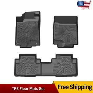 Floor Mats for 2012-2016 Honda CR-V CRV 3PCS Black TPE Rubber All Weather Liners